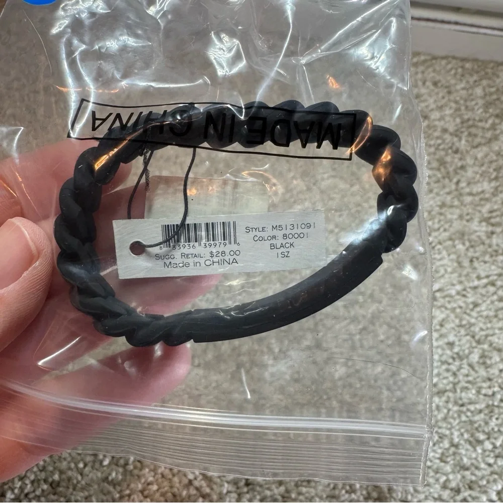 Marc By Marc Jacobs BlackBraided Silicone Rubber Bracelet - Picture 2 of 3